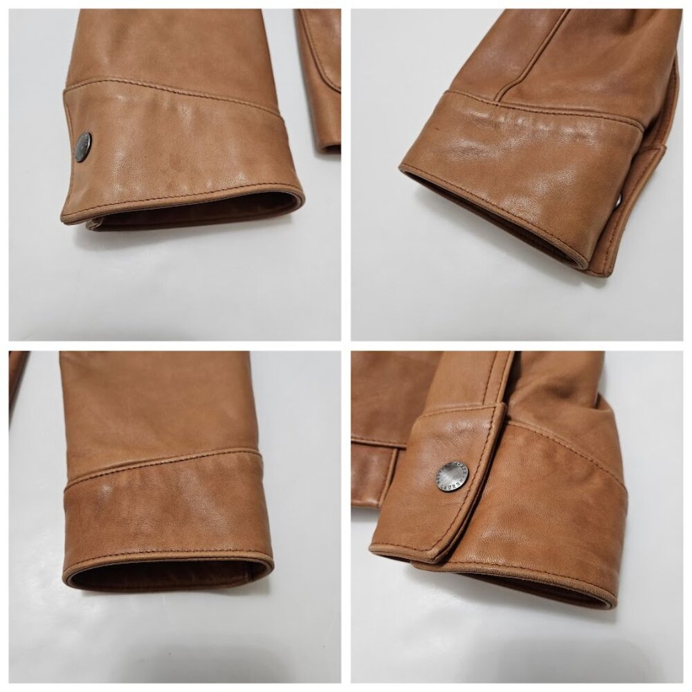 Vintage Lauren Ralph Lauren Leather Jacket Brown Tan S - Picture 10 of 14